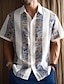 abordables camisas bohemias de hombre-Hombre Camisa Floral Tribal Estampados Cuello Vuelto A E I M Q Exterior Calle Mangas cortas Estampado Ropa Moda Design Casual Suave