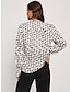 abordables camisas, tops y blusas-blusa camisera de satén geométrico con cuello en V