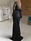cheap Wedding Dresses-Black Wedding Dresses Party Formal Mermaid / Trumpet Scoop Neck Long Sleeve Sweep / Brush Train Lace Gothi Fall Halloween Bachelorette Bridal Gowns With Solid Color 2023