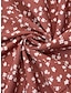 cheap Print Dresses-Women&#039;s Swing Dress Floral Dress Floral Print Lace up V Neck Midi Dress Fashion Streetwear Outdoor Street Long Sleeve Loose Fit Red Green Apricot Fall Winter S M L XL