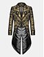 preiswerte Blazer &amp; Jacke-Herren Casual Blazer Schwarz Gold Vampir Gothic Plus Size Jacke Showman Smoking Frack Kleid Gehrock Steampunk viktorianisch 2024