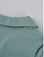 baratos Macacões justos-Mulheres Macacão Botão Cintura Alta Côr Sólida Colarinho de Camisa Roupa de rua Rua Diário Normal Manga Curta Azul S M L Verão