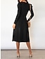 cheap Sweater Dresses-Women&#039;s Black Dress Sweater Dress Jumper Dress Midi Dress Knitwear Fashion Streetwear Outdoor Street Daily Going out Crew Neck Long Sleeve Tie Front Bow 2023 Regular Fit Black Red Green S M L XL XXL
