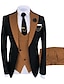 voordelige Pakken-zwart beige bordeaux heren bruiloftskostuums 3-delig plus size effen gekleurd op maat gemaakt enkele rij knopen met één knop 2024
