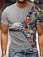 voordelige 3D-T-shirt voor heren-mannen t-shirt prints hand ronde hals korte mouwen designer groen blauw grijs dagelijkse vakantie casual grote en lange zomer grappige t-shirts