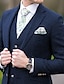 billige Dresser-grønn/svart/marineblå tweed bryllupsdresser for menn vintage retro 3 deler ensfarget skreddersydd passform enspent to-knapper 2024