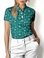 billige Kvinners golfklær-Dame POLO T-skjorte Blå Kortermet Solbeskyttelse Topper Dame golfantrekk Klær Antrekk Bruk klær