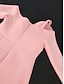 Недорогие платья для вечеринок больших размеров-Жен. Большие размеры Изгиб Платье для вечеринки Облегающий силуэт Платье-футляр Полотняное плетение Платье средней длины Длинный рукав С разрезами С открытыми плечами Мода Для вечеринок Розовый