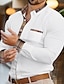 Χαμηλού Κόστους ανδρικό πουκάμισο με κουμπιά-Ανδρικά Πουκάμισο Πουκάμισο με κουμπιά Casual πουκάμισο Μαύρο Λευκό Ανθισμένο Ροζ Βαθυγάλαζο Μακρυμάνικο Συνδυασμός Χρωμάτων Πέτο Καθημερινά Διακοπές Μπροστινή τσέπη Ρούχα Μοντέρνα Καθημερινό Άνετο