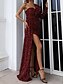 cheap Party Dresses-Women&#039;s One-Shoulder Sequin Maxi Party Dress