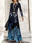 cheap Print Dresses-Women&#039;s Print Crew Neck Long Dress Maxi Dress Elegant Classic Daily Vacation Long Sleeve Fall Winter