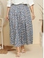 cheap Maxi Skirts-Women&#039;s A Line Maxi High Waist Skirts Print Geometric Daily Weekend Spring &amp;  Fall Polyester Casual Blue