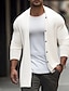 cheap Men&#039;s Cardigan Sweater-Men&#039;s Cardigan Knitwear Ribbed Knit Tunic Knitted Plain Round Neck Fashion Streetwear Casual Daily Wear Clothing Apparel Fall &amp; Winter White Blue S M L