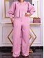 cheap Vacation Jumpsuit-Women‘s Jumpsuit High Waist Solid Color Pink Fall Winter Round Neck Active Daily Vacation Slim Long Sleeve Royal Blue Orange S M L