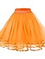 billige Ensfarvede nederdele-Dame Skjørte Gynge Tutu Underkjole Over knæet Polyester Organza Sort Hvid Rød Orange Nederdele Sommer Flerlags Tyl Foret Aktiv Retro / vintage Prinsesse Lolita Etnisk Ydeevne Fest En Størrelse