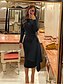 cheap Cocktail Dresses-Sheath Formal Dress Cocktail Dresses Elegant Elegant Dress Red Green Dress Formal Fall Knee Length Long Sleeve Jewel Neck Stretch Fabric with Pleats Ruched 2024