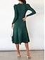 cheap Sweater Dresses-Women&#039;s Black Dress Sweater Dress Jumper Dress Midi Dress Knitwear Fashion Streetwear Outdoor Street Daily Going out Crew Neck Long Sleeve Tie Front Bow 2023 Regular Fit Black Red Green S M L XL XXL