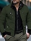 זול ג&#039;קטים ומעילים לגברים-בגדי ריקוד גברים מעיל טייסים ז&#039;קט קז&#039;ואל מעיל עבודה בָּחוּץ לבוש יומיומי לביש כיס קיץ &amp; אביב אחיד אופנתי סגנון רחוב צווארון עומד(סיני) קצר שחור אודם פול חאקי ירוק צבאי Jackets