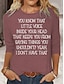 voordelige Dames T-shirts-Dames T-shirt Brief Afdrukken Dagelijks Weekend Modieus Lange mouw Ronde hals Blozend Roze Lente &amp; Herfst