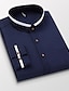 voordelige oxford-overhemden voor heren-Voor heren Overhemd Oxford overhemd Wit Marineblauw Licht Blauw Lange mouw Opstaande boord Alle seizoenen Bruiloft Alledaagse kleding Kleding