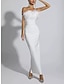 Χαμηλού Κόστους Βραδινά Φορέματα-Ίσια Γραμμή Βραδινά φορέματα Κομψό Φόρεμα Επίσημο Μαύρη γραβάτα Μέχρι τον αστράγαλο Αμάνικο Στράπλες Σπαντέξ με Φτερό Φόρεμα 2024