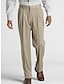 cheap Dress Pants-Men&#039;s Dress Pants Trousers Pleated Pants Suit Pants Pocket Plain Comfort Breathable Outdoor Daily Going out Fashion Casual Black Apricot