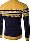 preiswerte Bedruckte Pullover für Herren-Herren Gestreift Geometrie Pullover Strickware Rundhalsausschnitt Mode Streetwear Designer Urlaub Alltagskleidung Ausgehen Gestrickt Langarm Herbst Winter Gelb Rote Marineblau