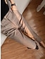 cheap Women&#039;s Dress Pants-Women‘s Dress Pants Herringbone Pant Fleece Flannel Cropped Pants Ankle-Length Fashion Streetwear Office Work Black ash-colored S M Fall Winter