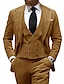 זול חליפות-חליפות חתונה לגברים חומות קורדרוי וינטג&#039; 3 חלקים בצבע אחיד בהתאמה אישית בעלת שני כפתורים שחור ורוד אדום 2024