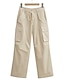 abordables pantalon cargo femme-Femme Pantalon cargo Taille médiale Toute la longueur riz blanc Toutes les Saisons
