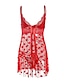 abordables vestidos de noche basicos-Mujer Vestido de encaje Vestido lencero Mini vestido Sensual Casual Encaje Ahuecado Corazón Escote en Pico Casual Rojo 2023 S M L XL