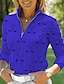 cheap Women&#039;s Golf Clothing-Women&#039;s Golf Polo Shirt White Royal Blue Long Sleeve Sun Protection Top Fall Winter Ladies Golf Attire Clothes Outfits Wear Apparel
