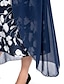 cheap Plus Size Party Dresses-Women&#039;s Plus Size Curve Work Dress Floral V Neck Ruched 3/4 Length Sleeve Spring Summer Work Elegant Midi Dress  Layered Formal Vacation Dress