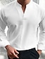 levne pánské neformální košile-Pánské Košile pro volný čas Černá Bílá Fialová Tmavě námořnická Vodní modrá Dlouhý rukáv Bez vzoru Do V ulice Dovolená Sexy Oblečení Módní Košile Pro volný čas