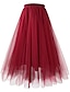 cheap Plain Skirts-Women&#039;s Skirt Swing Maxi High Waist Skirts Layered Tulle Solid Colored Street Daily Fall &amp; Winter Polyester Organza Elegant Fashion Dark Pink Black White Pink
