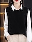 cheap Sweater Vest-Women&#039;s Sweater Vest Crew Neck Cable Knit Polyester Oversized Fall Winter Short Daily Going out Weekend Stylish Casual Soft Sleeveless Solid Color Coffee color Black Camel M L XL