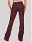 abordables Pantalons Femme-Femme Chino Spandex Couleur unie riz blanc Rouge vin Mode Taille basse Toute la longueur Extérieur Plein Air Automne Hiver