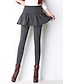 cheap Leggings-Women&#039;s Skort Polyester Plain Ash Black Fashion High Waist Full Length Street Daily Fall Winter