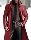 cheap Men&#039;s Trench Coat-Men&#039;s Winter Coat Faux Leather Jacket Trench Coat Office &amp; Career Daily Wear Winter PU Thermal Warm Windproof Outerwear Clothing Apparel Fashion Warm Ups Plain Pocket Lapel Single Breasted