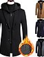 baratos Trench coat masculino-Homens Casaco de inverno Casaco de lã Casaco Casaco impermeável Ao ar livre Rua Primavera Outono Inverno Poliéster Térmico / Quente Manter Quente agasalhos Roupa Negócio Casual Tecido Bolsos Lapela