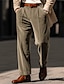 ieftine Pantaloni de rochie-Bărbați Costume Pantaloni Pantaloni casual Pantaloni de catifea Buzunar frontal Picior drept Simplu Confort Afaceri Zilnic Concediu Modă Șic &amp; Modern Verde Militar Roșu Vin