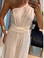 cheap Party Jumpsuits-Women&#039;s Jumpsuit High Waist Solid Color One Shoulder Business Party Cocktail Party Regular Fit Sleeveless White S M L Fall