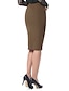 cheap Midi Skirts-Women&#039;s Skirt Bodycon Midi Cotton Wine Brown Green Skirts Fall &amp; Winter Split Ends Fashion Elegant Office / Career S M L