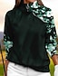 billiga Designerkollektion-Dam Pullover-tröja Blå Långärmad Håller värmen Överdelar Blommig Höst Vinter Golfkläder för damer Kläder Outfits Bär kläder