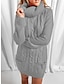 abordables robe pull-Robe Pull Robe pull Femme Mini robe Extérieur Plein Air du quotidien manche longue Col Roulé Poche Tricot Mode Ample 2023 Noir Rouge Kaki S M L XL XXL