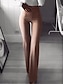abordables jambe large et taille haute-Femme L&#039;éxtremité inferieur de la cloche Pantalon Polyester Taille haute Toute la longueur Vin Hiver