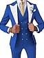 cheap Suits-Light Blue Black Yellow Men&#039;s Wedding Suits Solid Colored 3 Piece Standard Fit Single Breasted One-button 2024