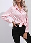 preiswerte Blusen und Hemden für Damen-Damen Hemd Bluse Leopard Taste Bedruckt Casual Modisch Langarm Hemdkragen Rosa Frühling &amp; Herbst