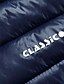 billige Herre Puffer Vest-Herre Puffer Vest Ut på byen Grunnleggende Høst vinter Lomme Polyester Hold Varm Bokstaver Glidelås Høy krage Normal Svart Rød Blå Militærgrønn Vest