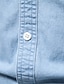 お買い得  メンズボタンアップシャツ-男性用 シャツ ボタンアップシャツ カジュアルシャツ ブラック ネイビーブルー ライトブルー 長袖 平織り ラペル 日常 バケーション フロントポケット 衣類 ファッション カジュアル 快適